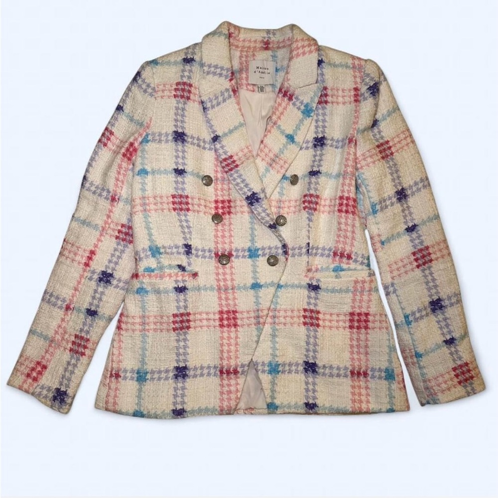 Chic Women's Multicolor Plaid Blazer